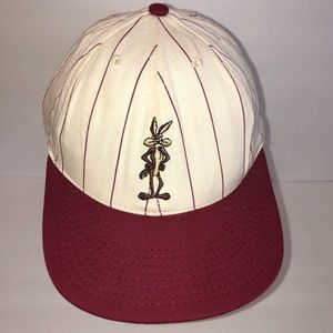 Vintage 90s Warner Bros Wile E Coyote Pinstripe Cap, Adjustable Unisex Size
